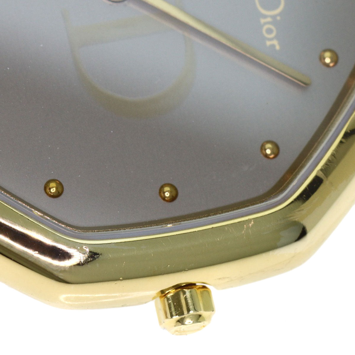 CHRISTIAN DIOR Octagon Watches D25-154 Gold Plated/Gold Plated mens