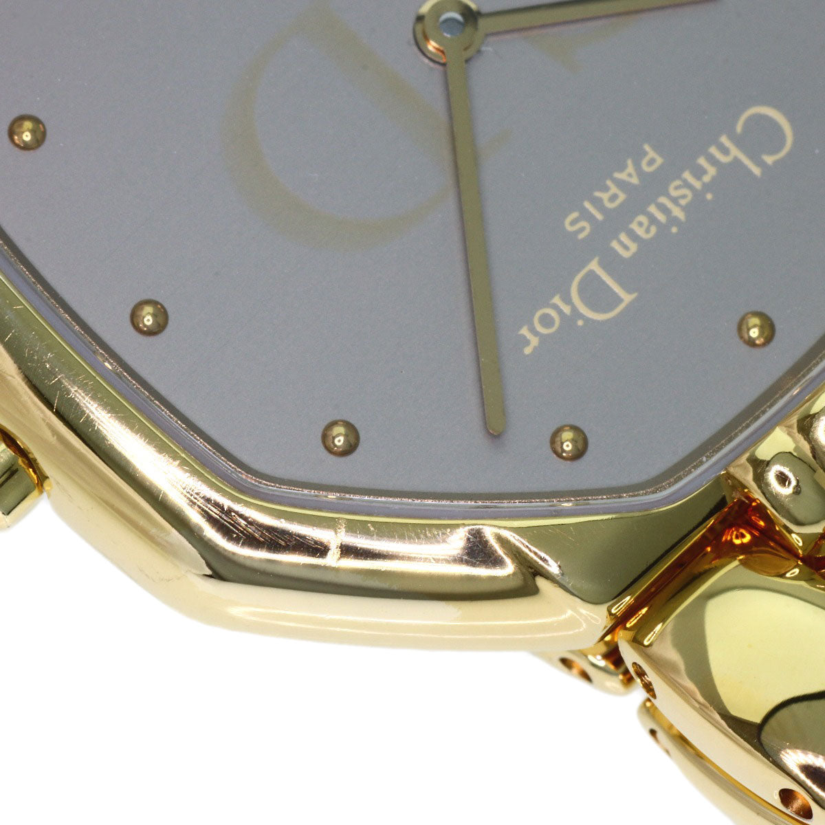 CHRISTIAN DIOR Octagon Watches D25-154 Gold Plated/Gold Plated mens