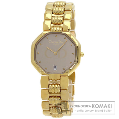 CHRISTIAN DIOR Octagon Watches D25-154 Gold Plated/Gold Plated mens
