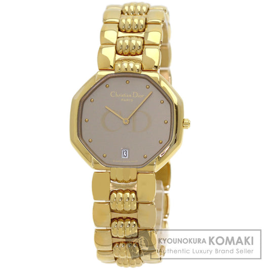 CHRISTIAN DIOR Octagon Watches D25-154 Gold Plated/Gold Plated mens