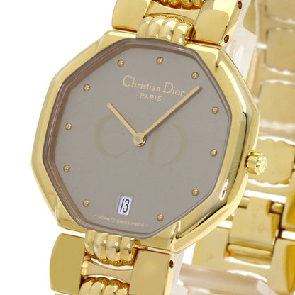 CHRISTIAN DIOR Octagon Watches D25-154 Gold Plated/Gold Plated mens