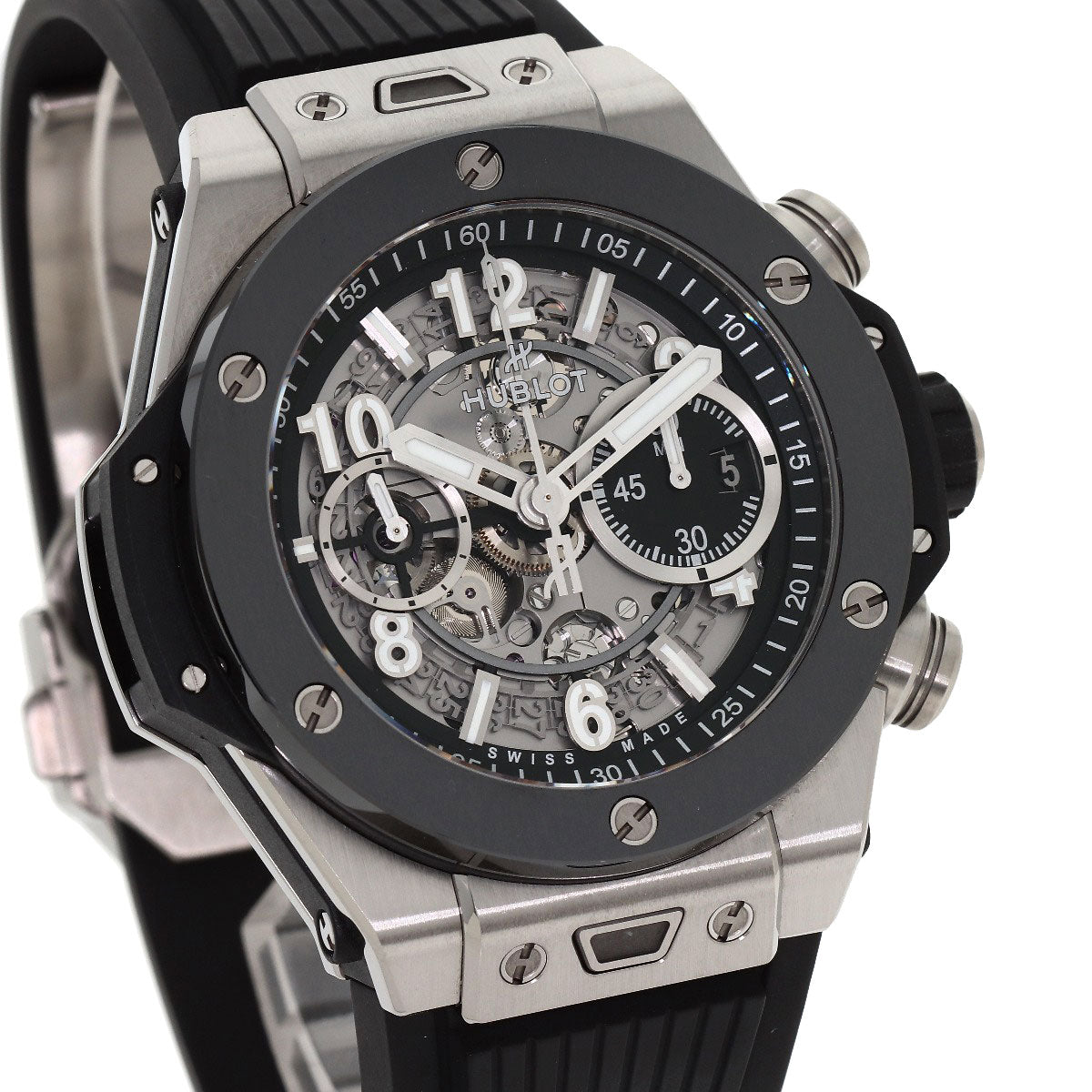 HUBLOT Big Bang Unico Titanium Ceramic Watches 421.NM.1170.RX Titanium/Rubber mens