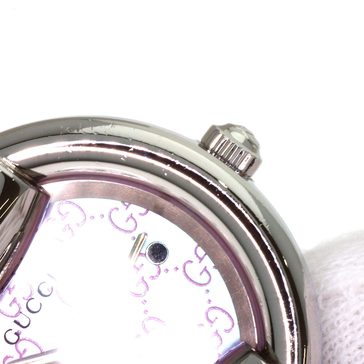 GUCCI Round Face GG Bangle Watches 1400L Stainless Steel/Stainless Steel Ladies