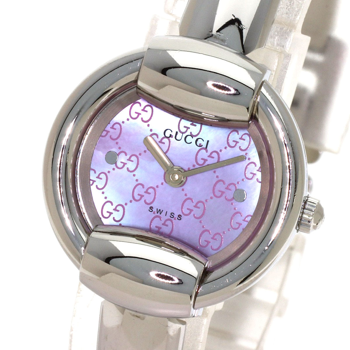 GUCCI Round Face GG Bangle Watches 1400L Stainless Steel/Stainless Steel Ladies