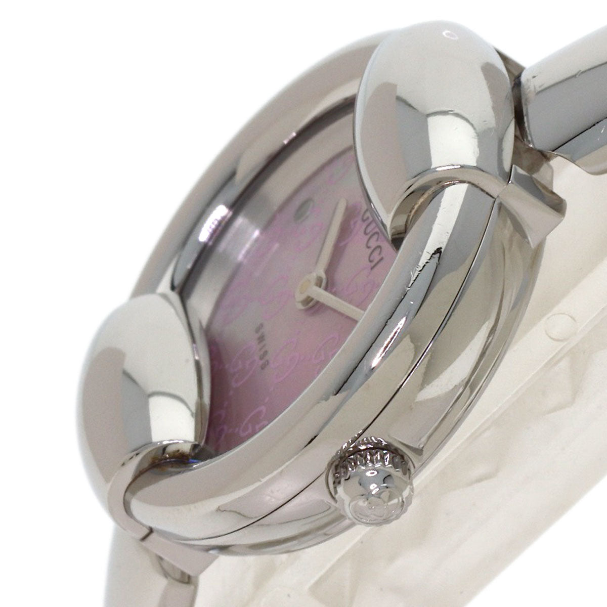 GUCCI Round Face GG Bangle Watches 1400L Stainless Steel/Stainless Steel Ladies