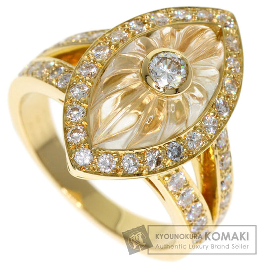 Boucheron Quartz Crystal Diamond Ring K18 Yellow Gold Ladies [Used]