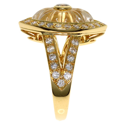 Boucheron Quartz Crystal Diamond Ring K18 Yellow Gold Ladies [Used]
