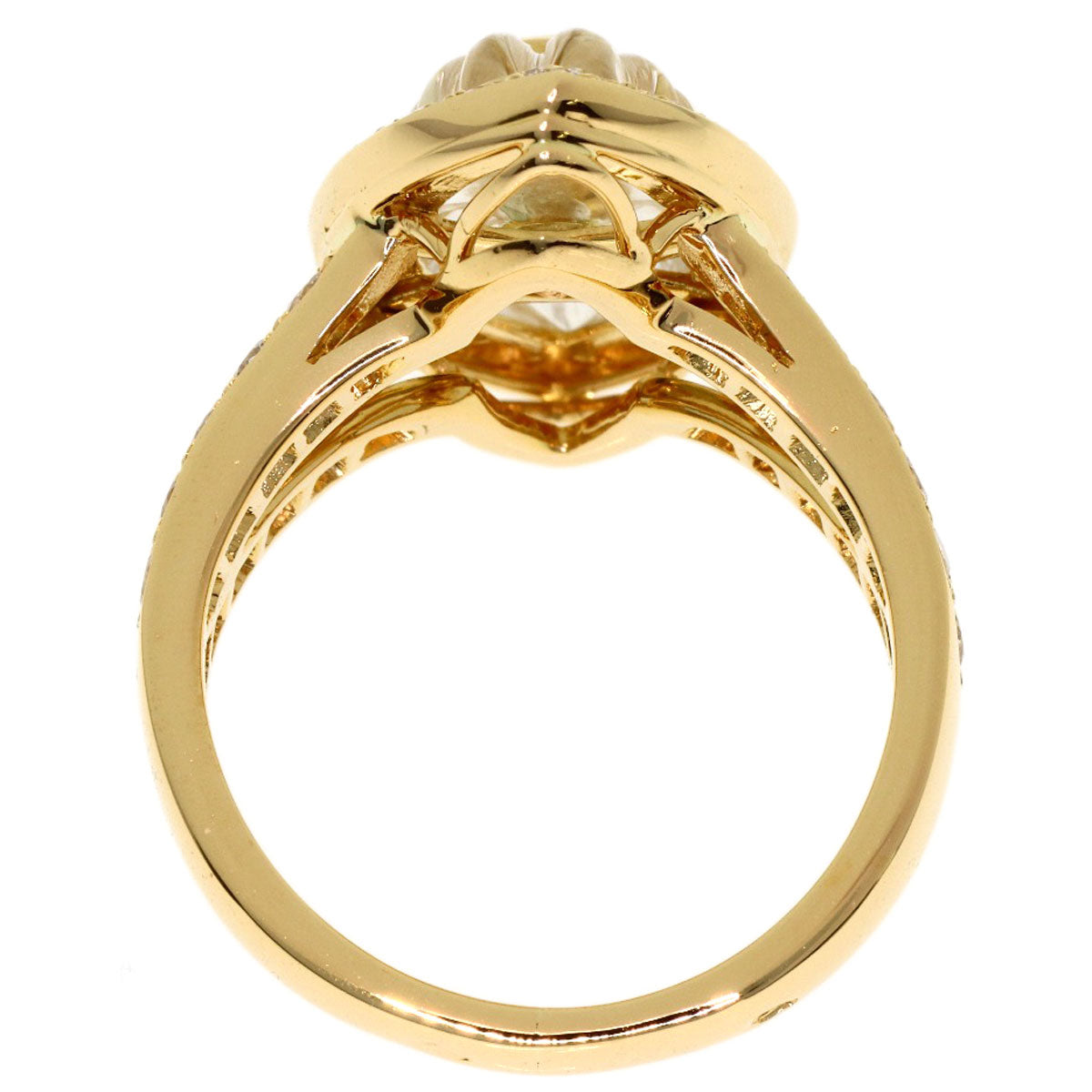 Boucheron Quartz Crystal Diamond Ring K18 Yellow Gold Ladies [Used]
