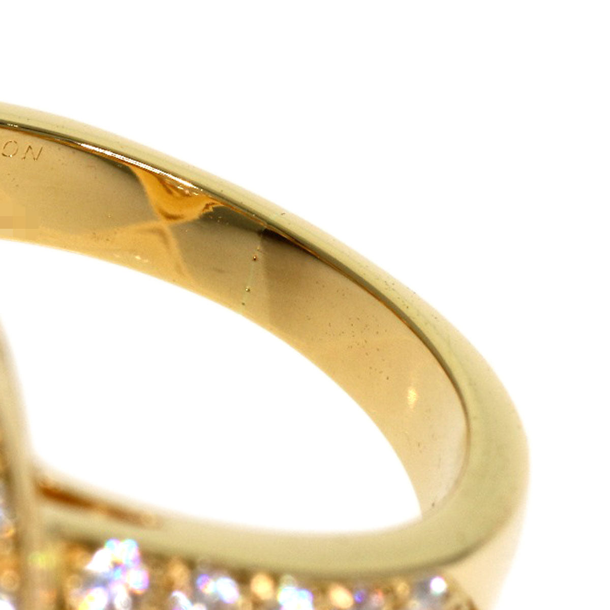 Boucheron Quartz Crystal Diamond Ring K18 Yellow Gold Ladies [Used]