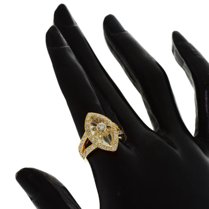 Boucheron Quartz Crystal Diamond Ring K18 Yellow Gold Ladies [Used]
