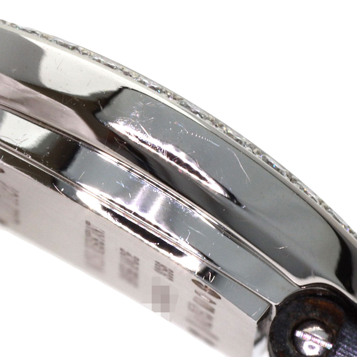 CARTIER Mini Baignoire Watches WB520027 K18 White Gold/Satin & Leather Ladies