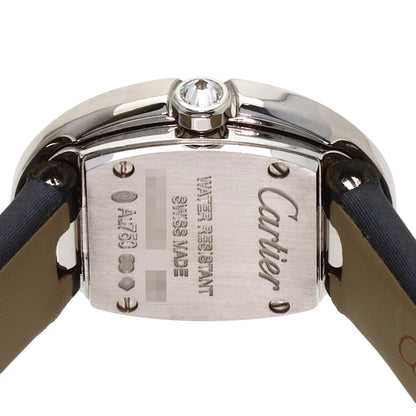 CARTIER Mini Baignoire Watches WB520027 K18 White Gold/Satin & Leather Ladies