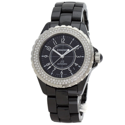 CHANEL J12 1.5" Double Diamond Bezel Watches H0950 Ceramic/Ceramic mens
