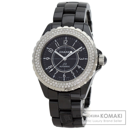 CHANEL J12 1.5" Double Diamond Bezel Watches H0950 Ceramic/Ceramic mens