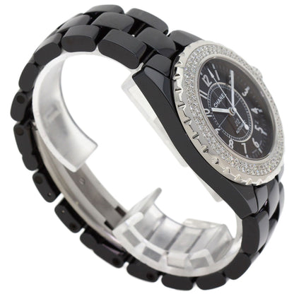 CHANEL J12 1.5" Double Diamond Bezel Watches H0950 Ceramic/Ceramic mens