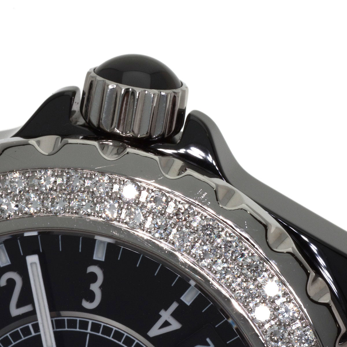 CHANEL J12 1.5" Double Diamond Bezel Watches H0950 Ceramic/Ceramic mens