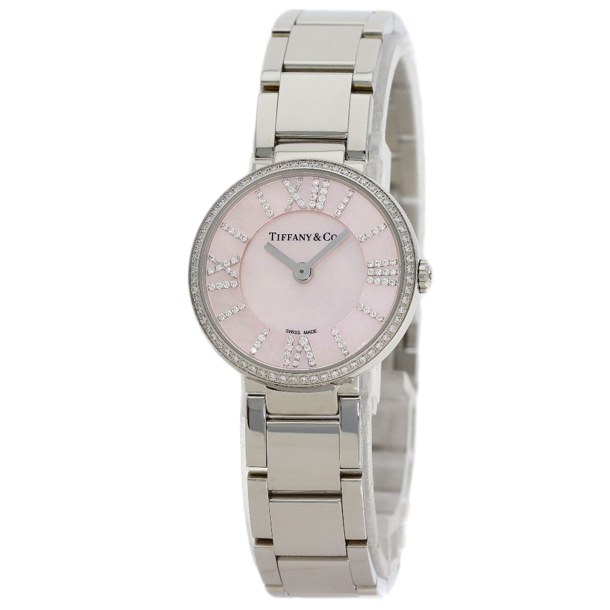 TIFFANY&Co. Atlas 2 Hand Diamond Watches Stainless Steel/Stainless Steel Ladies