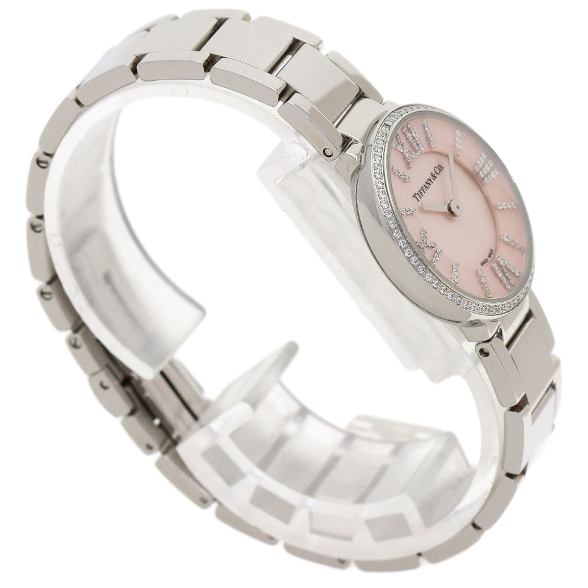TIFFANY&Co. Atlas 2 Hand Diamond Watches Stainless Steel/Stainless Steel Ladies
