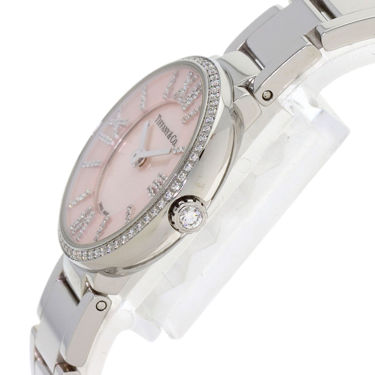 TIFFANY&Co. Atlas 2 Hand Diamond Watches Stainless Steel/Stainless Steel Ladies