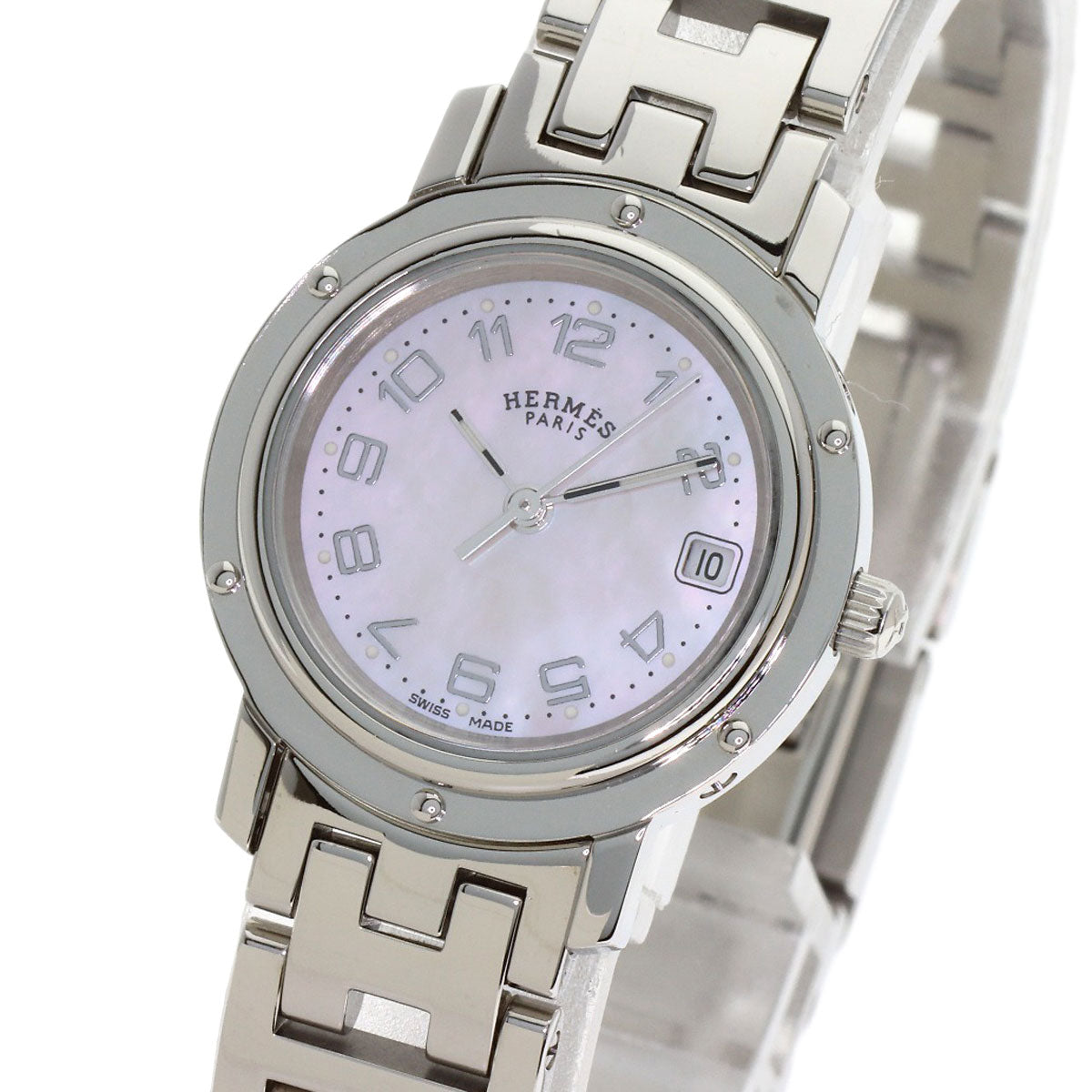HERMES Clipper Nacre new buckle Watches CL4.210 Stainless Steel/Stainless Steel Ladies