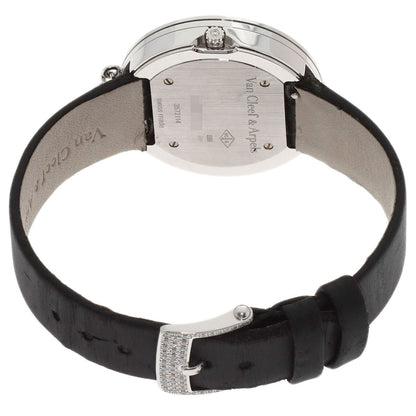 Van Cleef & Arpels Charm Watch 1.3" Triple Diamond Bezel Watches VCARM95300 K18 White Gold/Leather Ladies