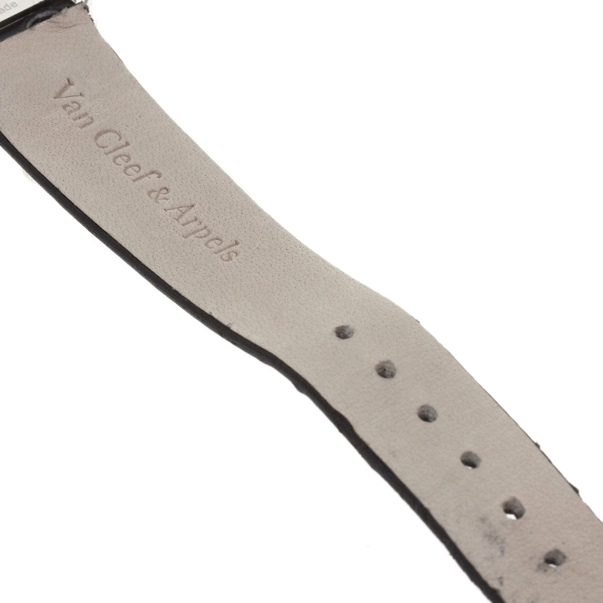 Van Cleef & Arpels Charm Watch 1.3" Triple Diamond Bezel Watches VCARM95300 K18 White Gold/Leather Ladies