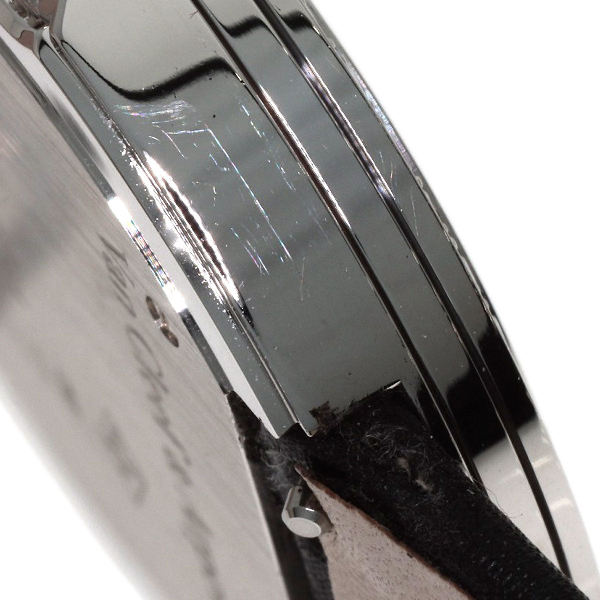 Van Cleef & Arpels Charm Watch 1.3" Triple Diamond Bezel Watches VCARM95300 K18 White Gold/Leather Ladies