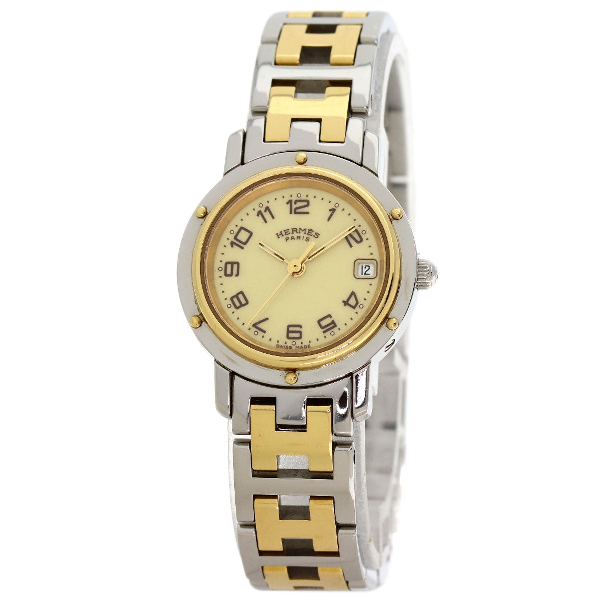 HERMES Clipper new buckle Watches CL4.220 Stainless Steel/SSxGP Ladies