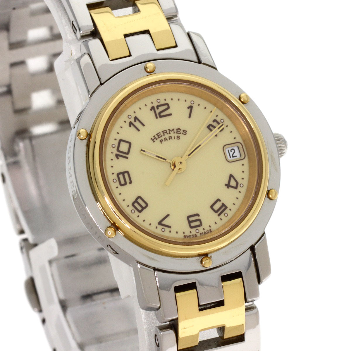HERMES Clipper new buckle Watches CL4.220 Stainless Steel/SSxGP Ladies