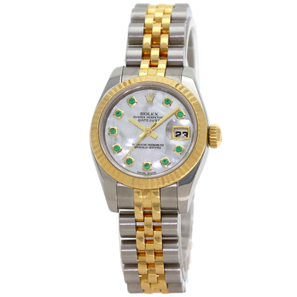 ROLEX Datejust 10P Emerald Watches 179173NGE Stainless Steel/SSxK18YG Ladies