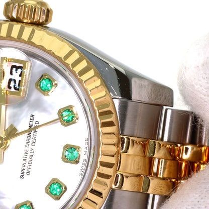 ROLEX Datejust 10P Emerald Watches 179173NGE Stainless Steel/SSxK18YG Ladies