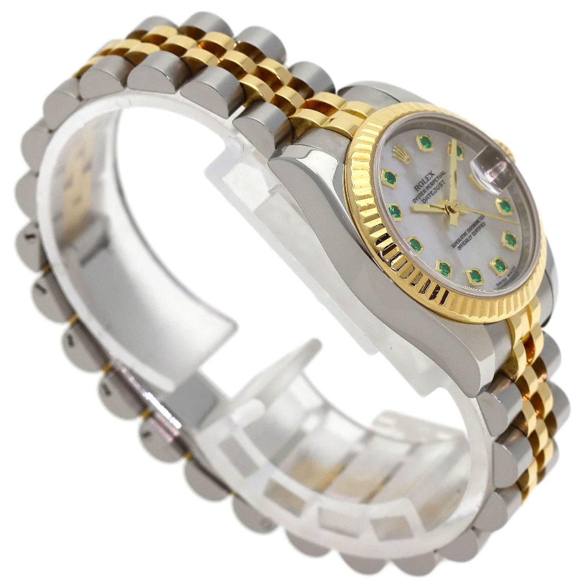 ROLEX Datejust 10P Emerald Watches 179173NGE Stainless Steel/SSxK18YG Ladies