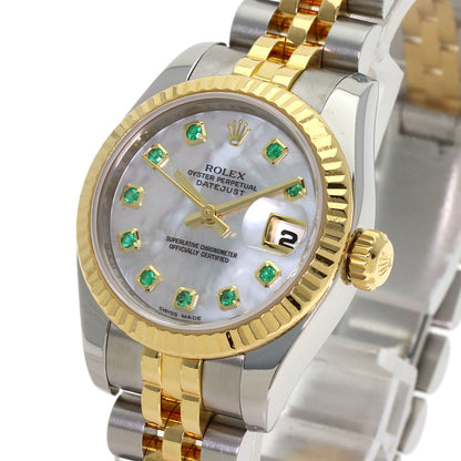 ROLEX Datejust 10P Emerald Watches 179173NGE Stainless Steel/SSxK18YG Ladies