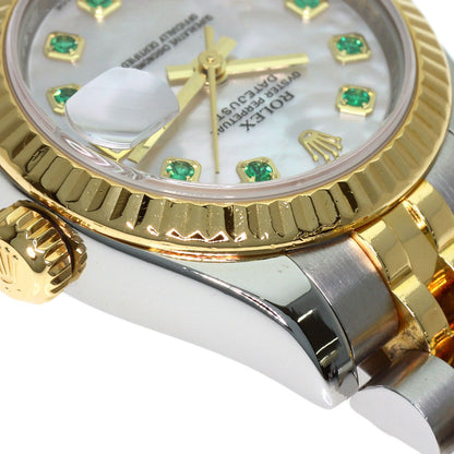 ROLEX Datejust 10P Emerald Watches 179173NGE Stainless Steel/SSxK18YG Ladies