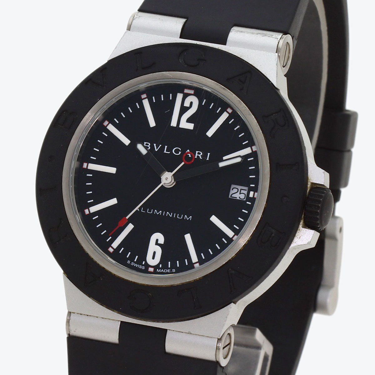 BVLGARI Aluminum date Watches BB40AT aluminum/Rubber mens