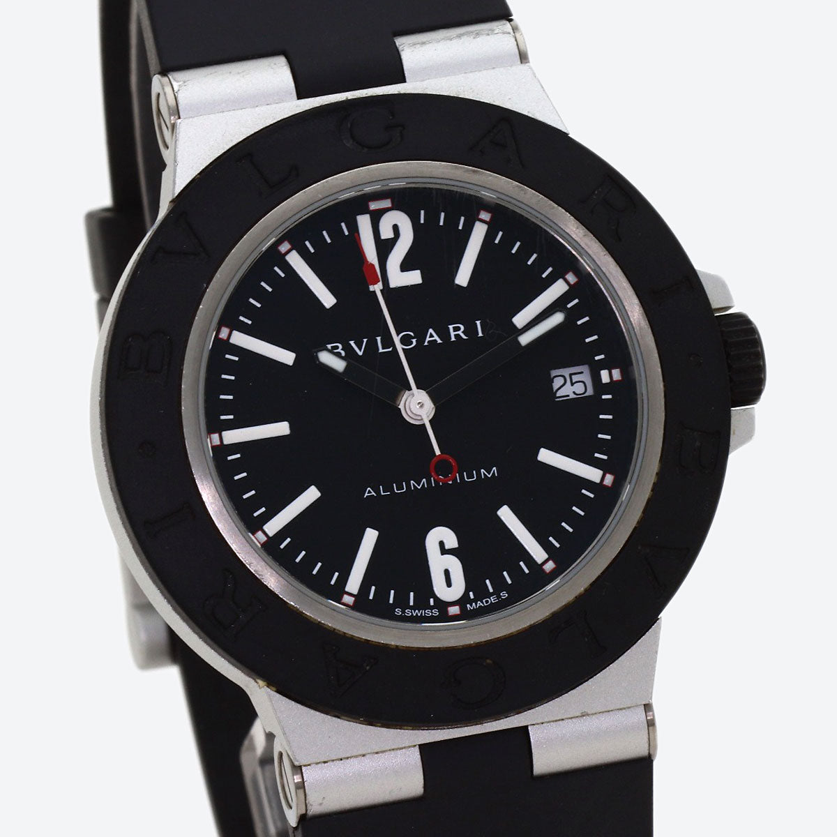 BVLGARI Aluminum date Watches BB40AT aluminum/Rubber mens
