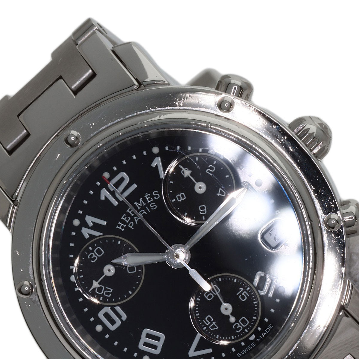 HERMES Clipper Chronograph Watches CL1.310 Stainless Steel/Stainless Steel Ladies