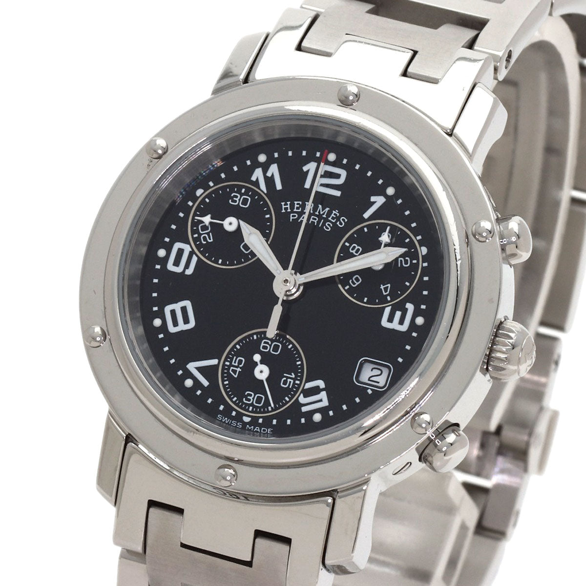 HERMES Clipper Chronograph Watches CL1.310 Stainless Steel/Stainless Steel Ladies