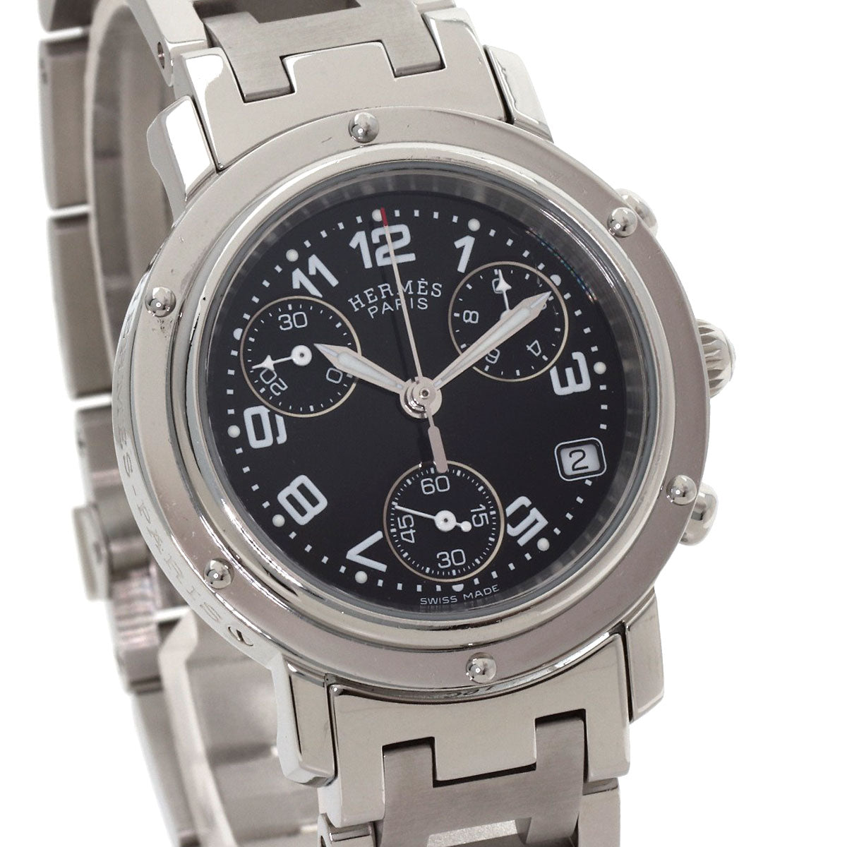 HERMES Clipper Chronograph Watches CL1.310 Stainless Steel/Stainless Steel Ladies