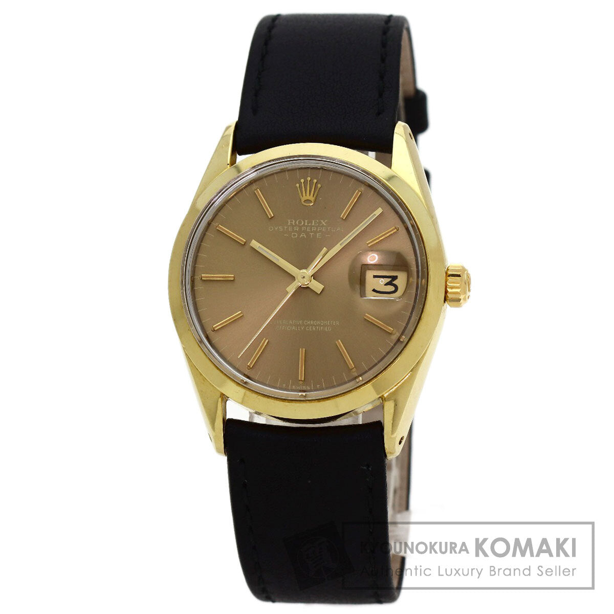 ROLEX Oyster Perpetual 1970 Watches 1550 Gold Plated/Leather mens