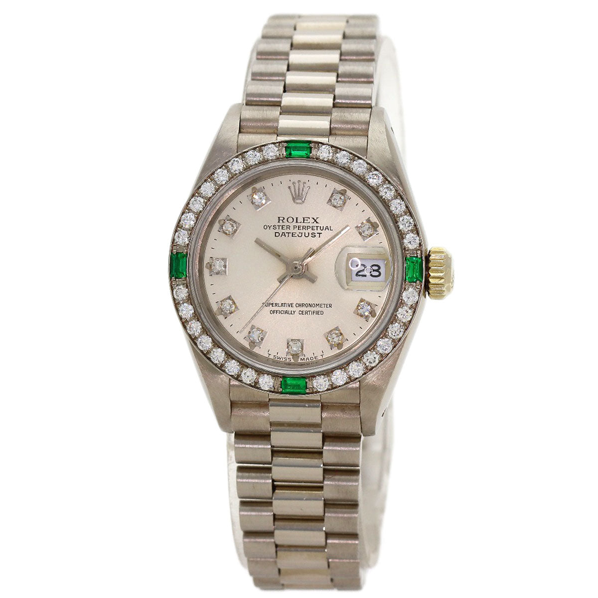 ROLEX Datejust Diamond Emerald Watches 69079G K18 White Gold/K18 White Gold Ladies