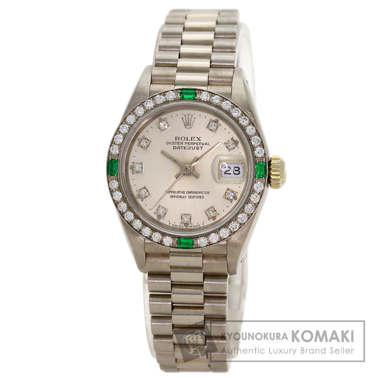 ROLEX Datejust Diamond Emerald Watches 69079G K18 White Gold/K18 White Gold Ladies