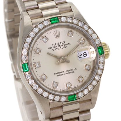ROLEX Datejust Diamond Emerald Watches 69079G K18 White Gold/K18 White Gold Ladies