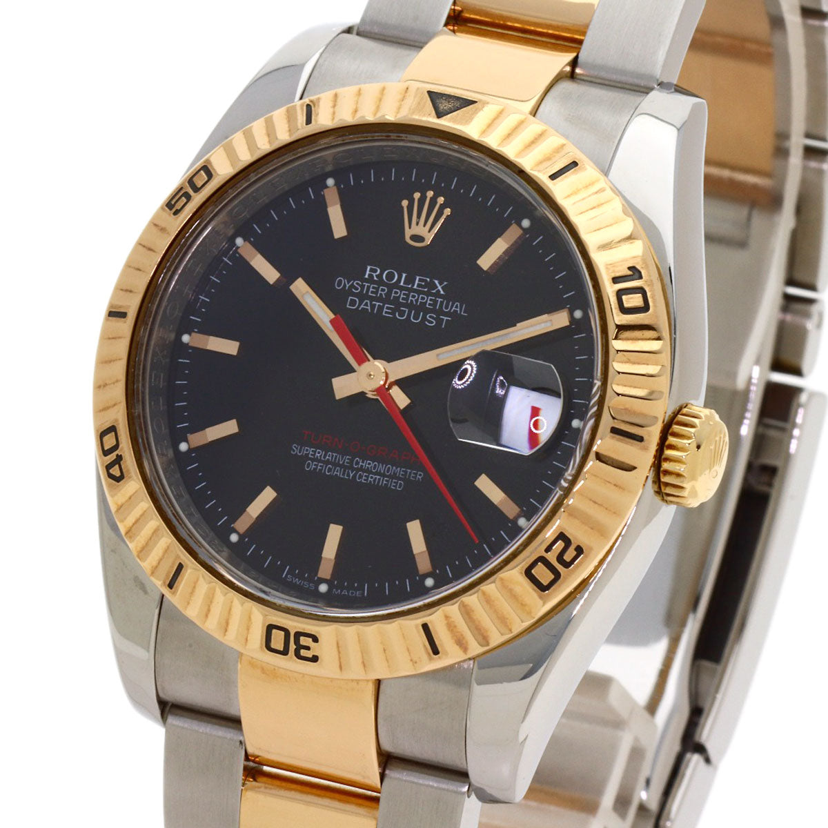 ROLEX Datejust Turn-O-Graph Watches 116261 Stainless Steel/SSxK18PG mens