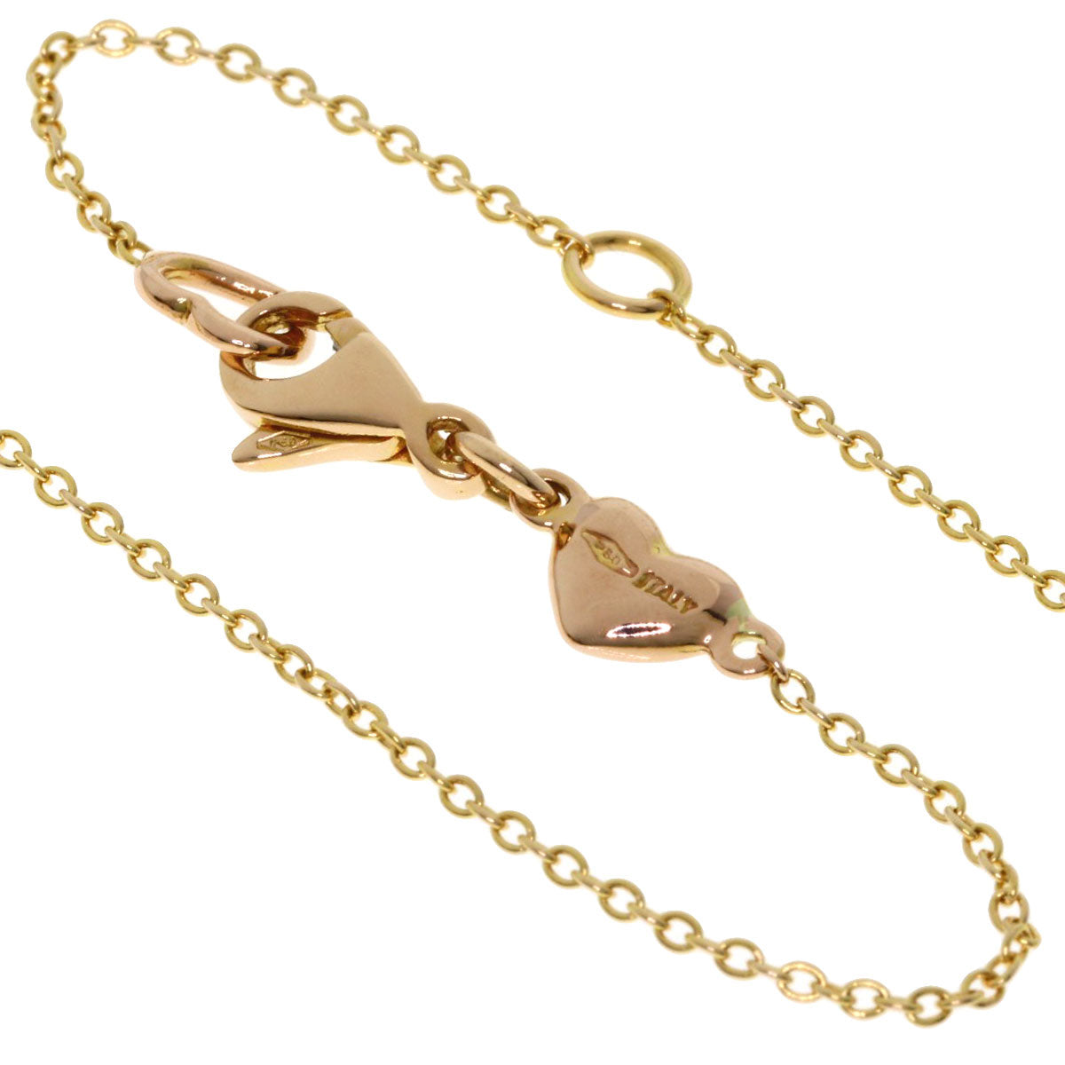 Ponte Vecchio Diamond Necklace K18 Pink Gold Ladies [Used]