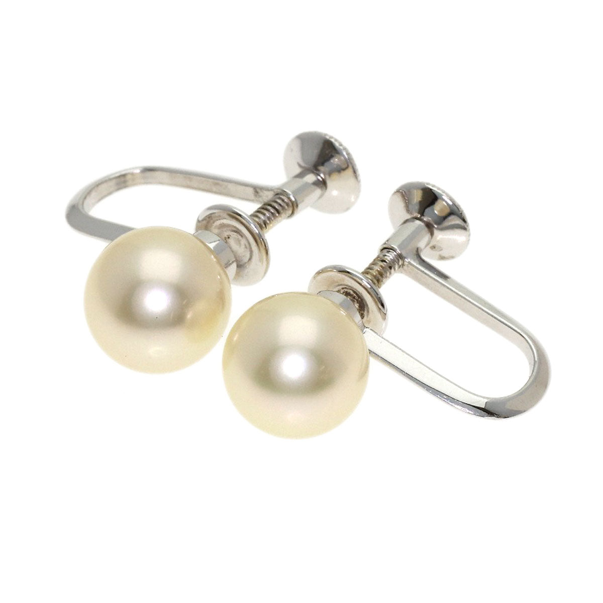 MIKIMOTO Pearl Pearl Earring K14 White Gold Ladies [Used]