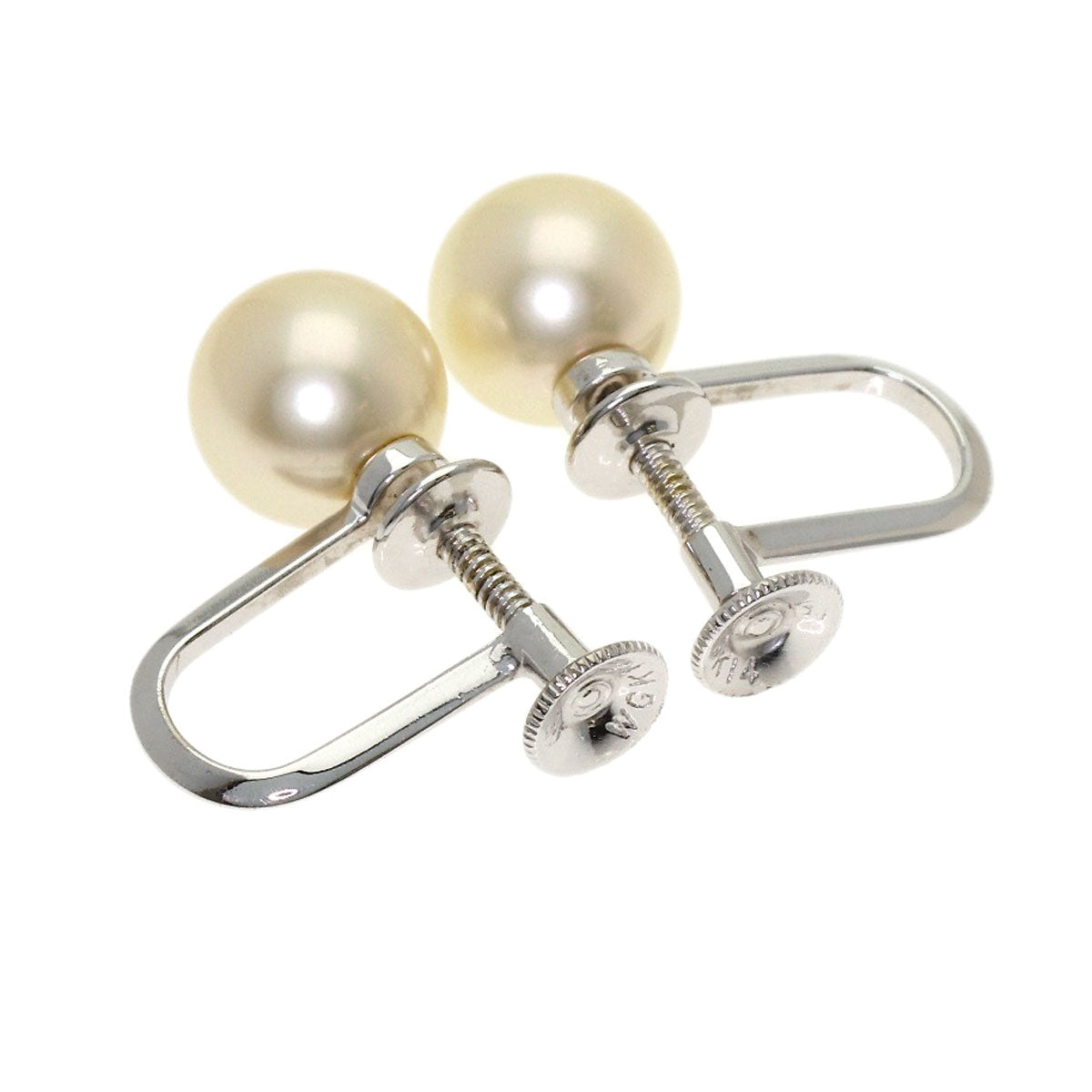 MIKIMOTO Pearl Pearl Earring K14 White Gold Ladies [Used]