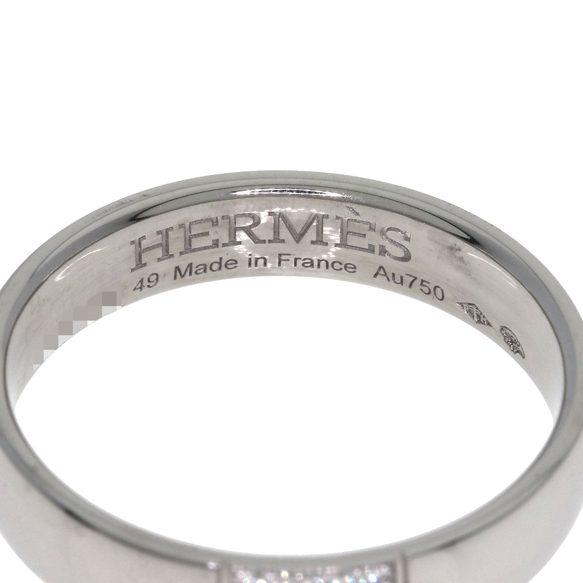 HERMES Ever Hercules Diamond #49 Ring K18 White Gold Ladies [Used]