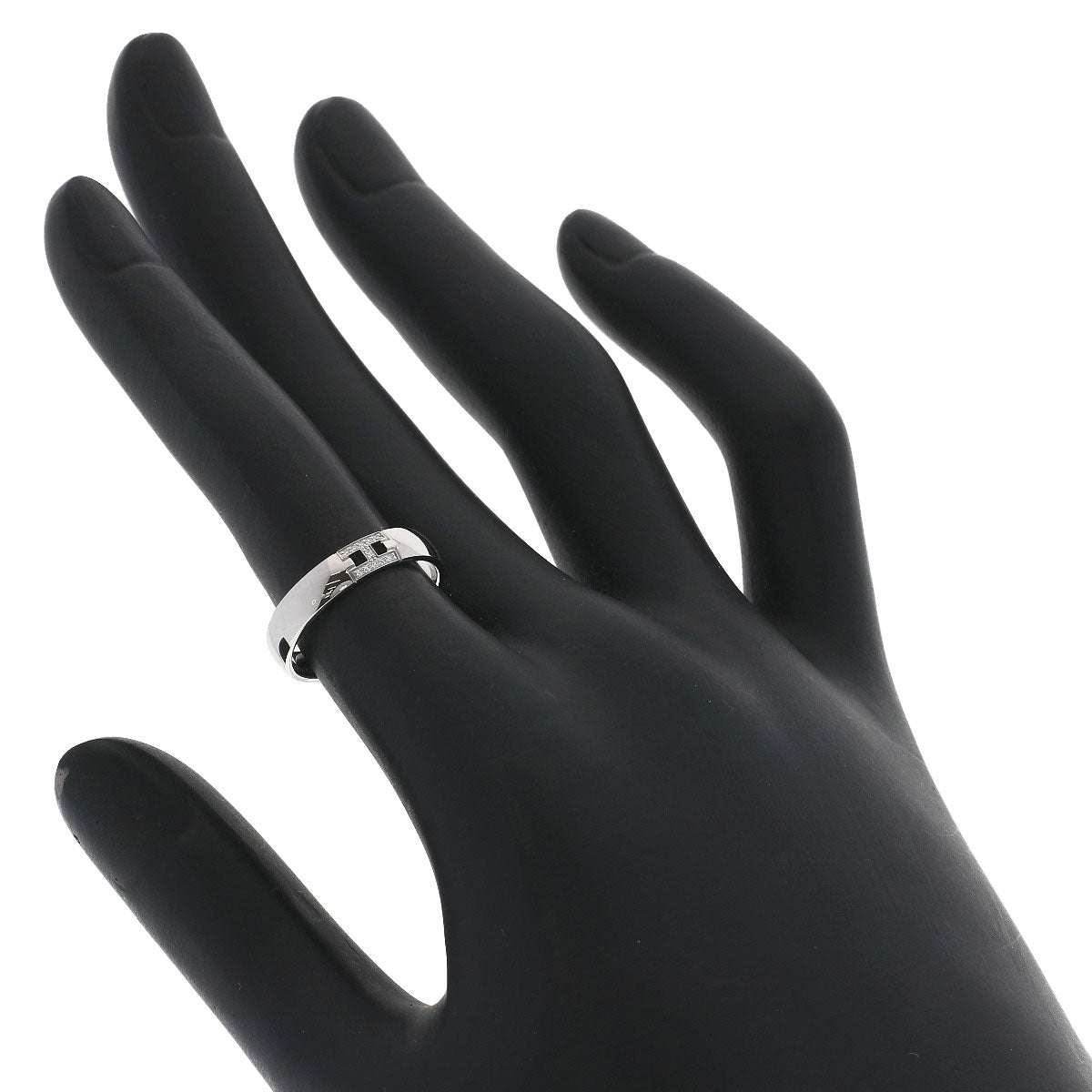 HERMES Ever Hercules Diamond #49 Ring K18 White Gold Ladies [Used]