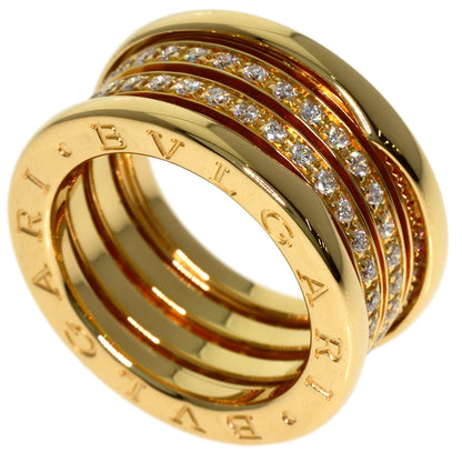 BVLGARI B.zero1 4-band Full Diamond #50 Ring K18 Yellow Gold Ladies [Used]